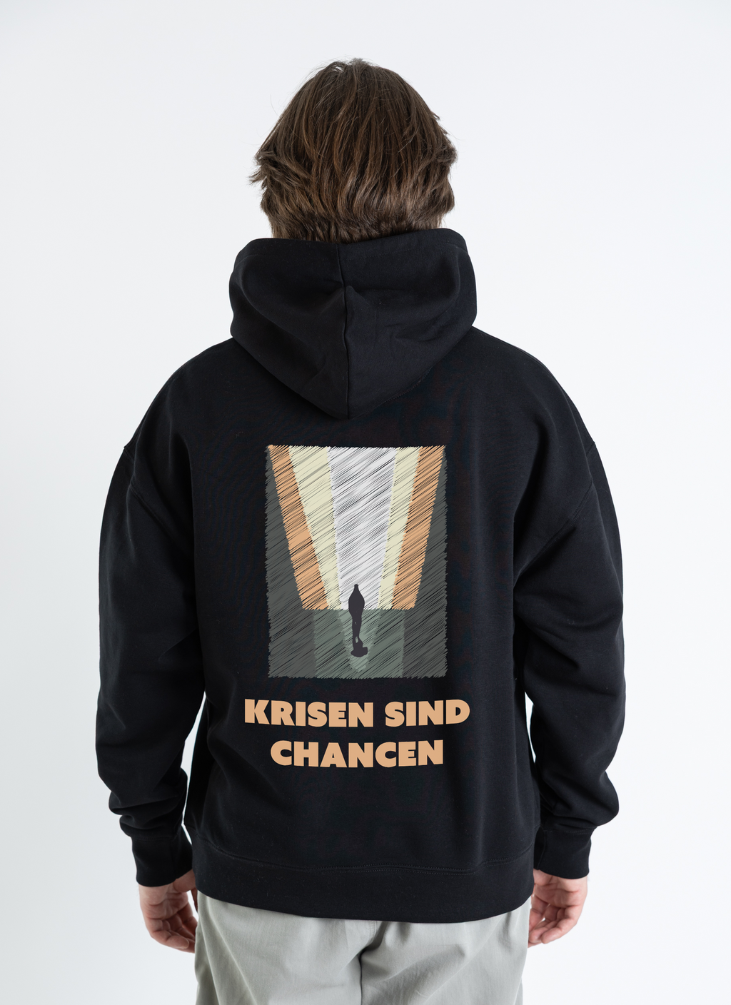 Hoodie "Krisen sind Chancen - Kunstdruck" black