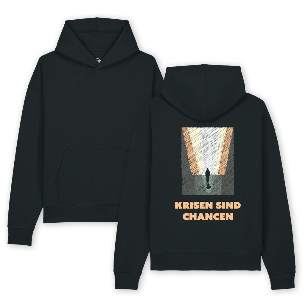 Hoodie "Krisen sind Chancen - Kunstdruck" black