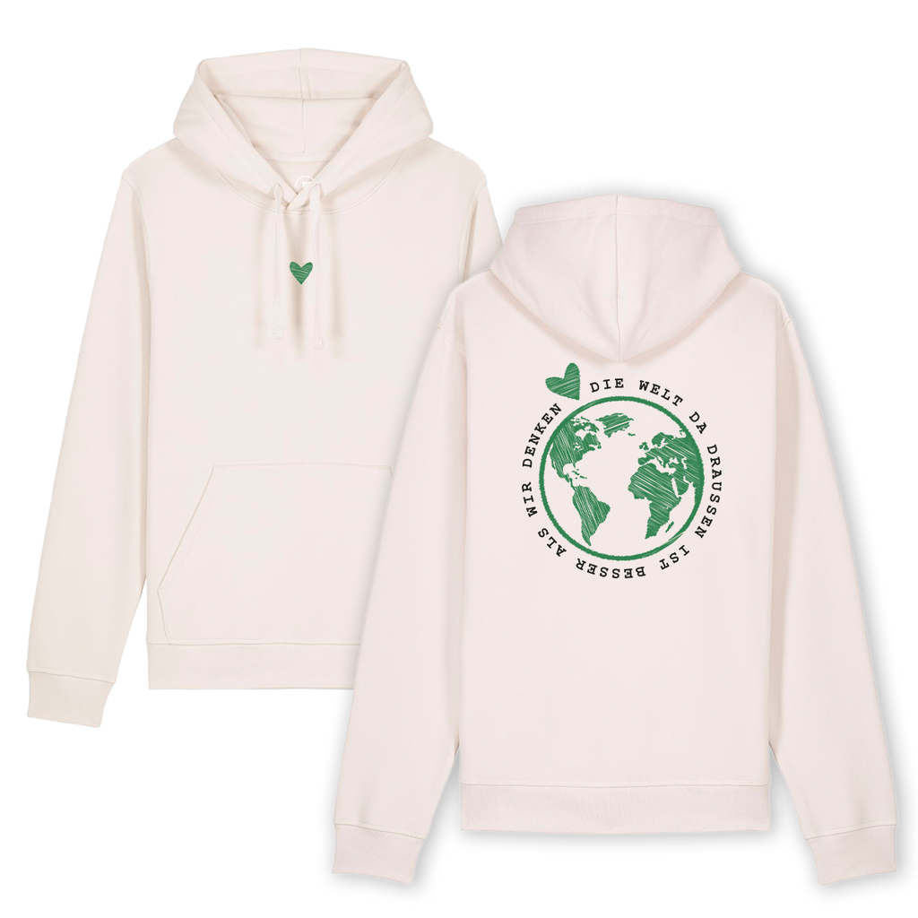 Hoodie "Die Welt da draußen ist besser als wir denken"